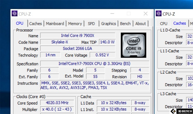 10ھ CPU, 4ھ  ? ھ i7-7900X  